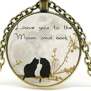 2/$15 3/$20 New GLASS CABOCHON LOVE YOU TO TH MOON